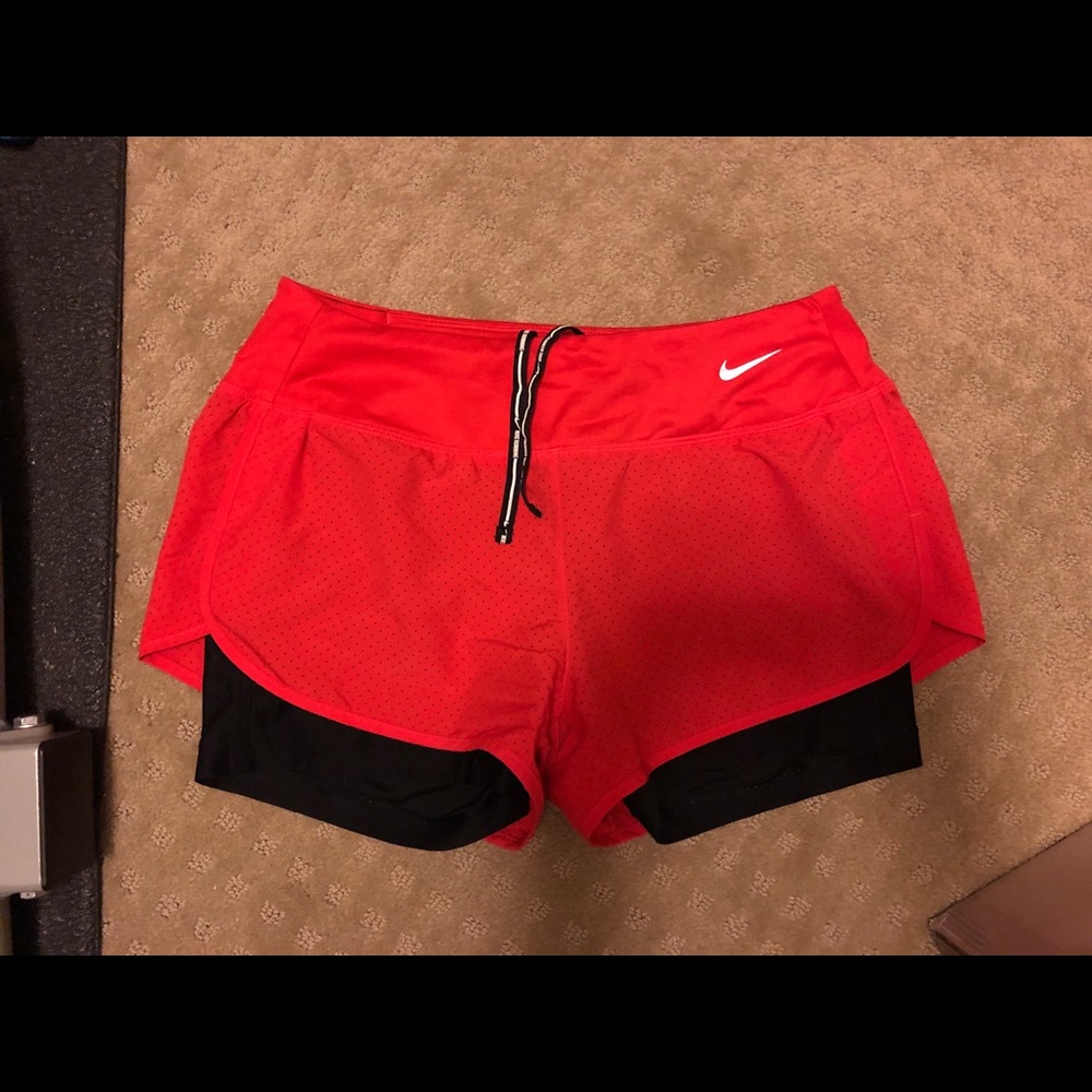 Red/orange running shorts